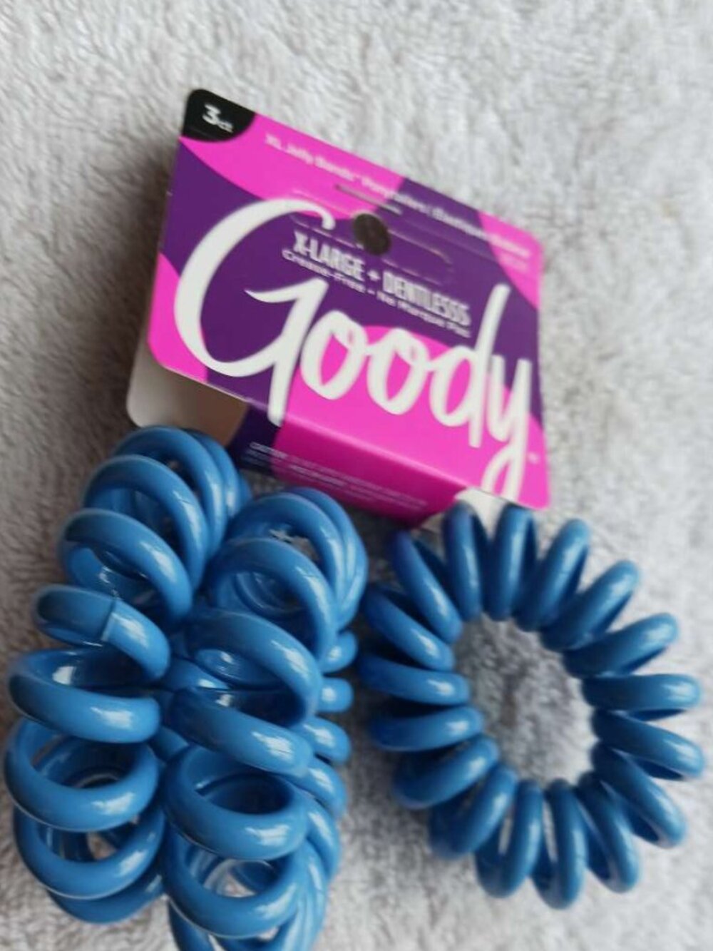 3 Goody XL Jelly Bands Spiral Dentless Crease Free Hair Band Ponytail Holders